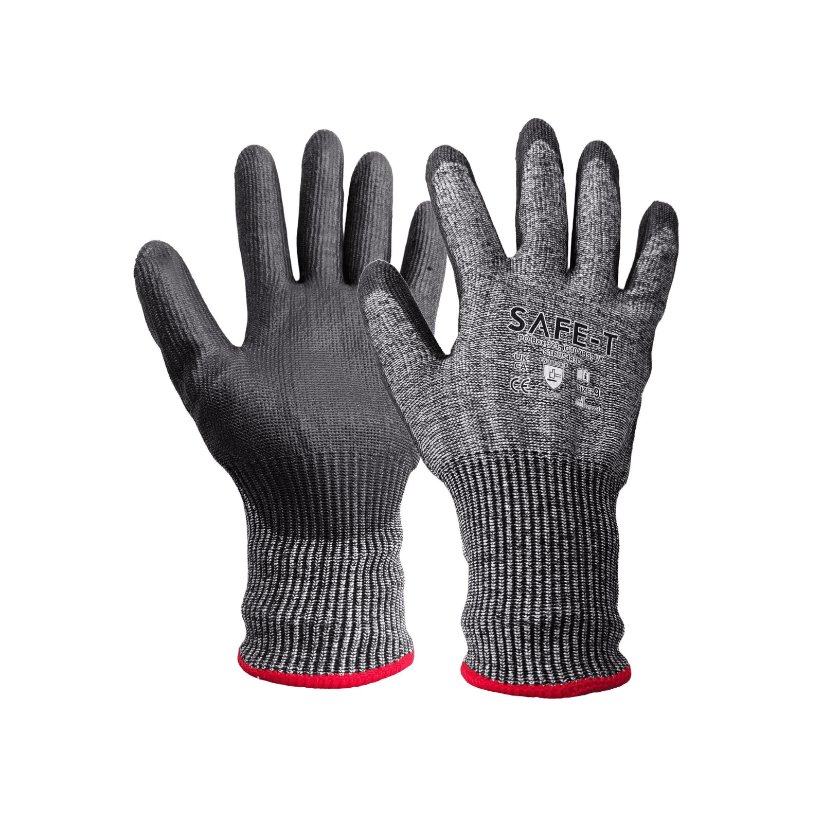 Gray Cut 5 PU Coated Cut Resistant Work Gloves