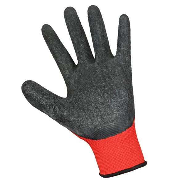 Grip and Grab Red and Black Latex Coated Gloves