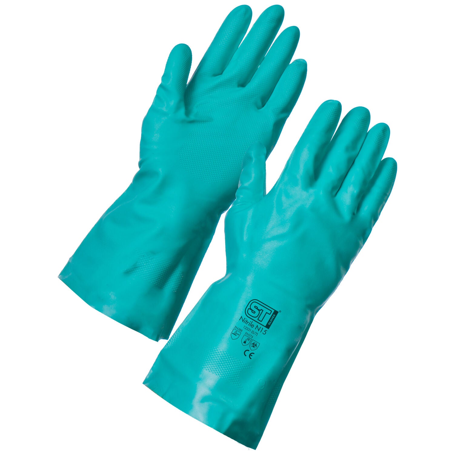 Supertouch Nitrile N15 Green Chemical Resistant Industrial Cleaning Gloves
