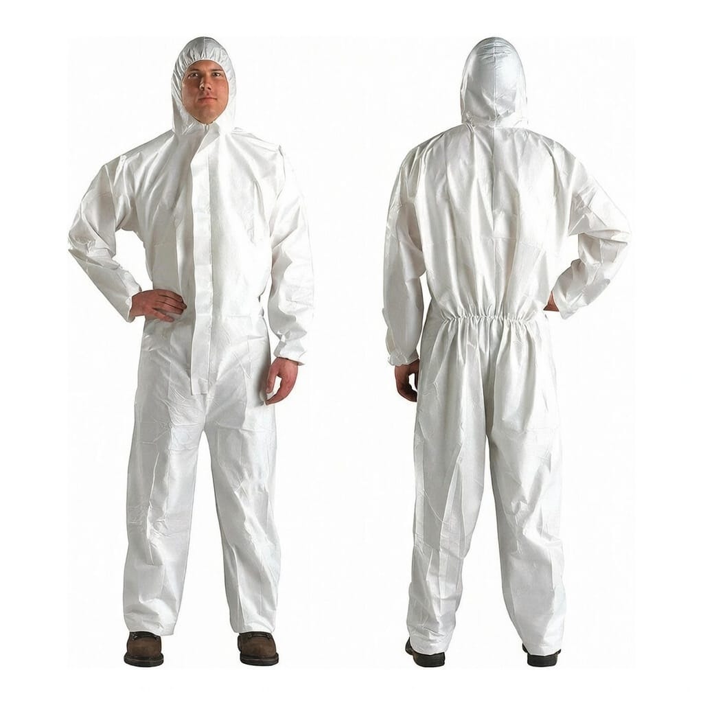 Pack of 50 White Disposable Coveralls