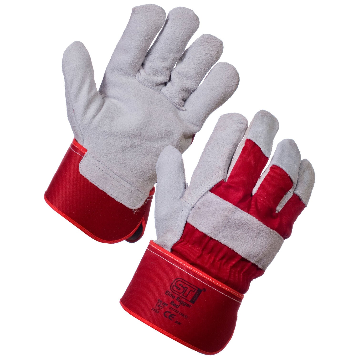 Supertouch Elite Leather Rigger Gloves, Safety Cuff, Heavyweight Cotton, Reinforced Index