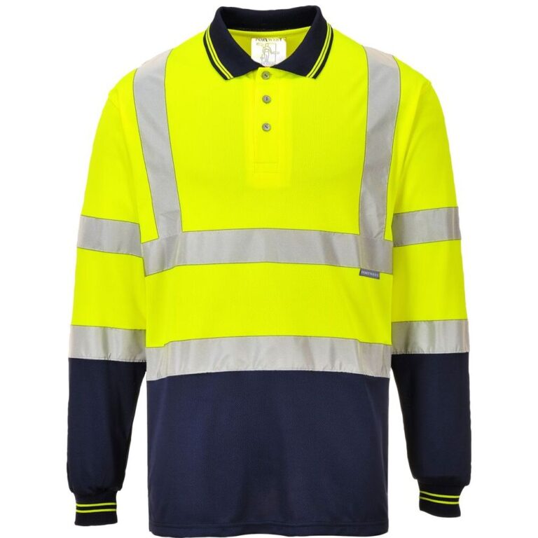 Portwest Hi-Vis Contrast Long Sleeve Polo Shirt