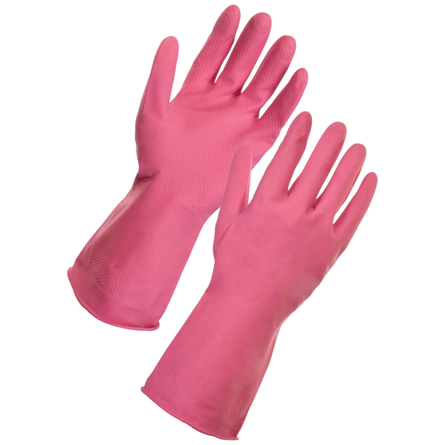 Supertouch Household Latex Cleaning Gloves Medium Weight Beaded Cuff