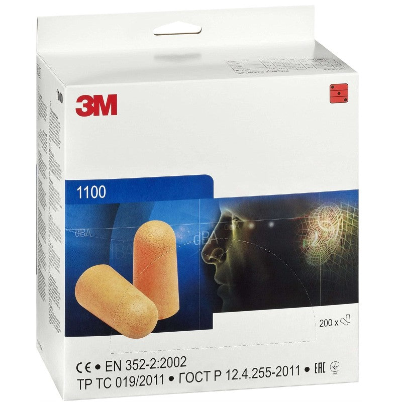 3M 1100 Uncorded SNR 35 Hypoallergenic Foam Ear Plugs