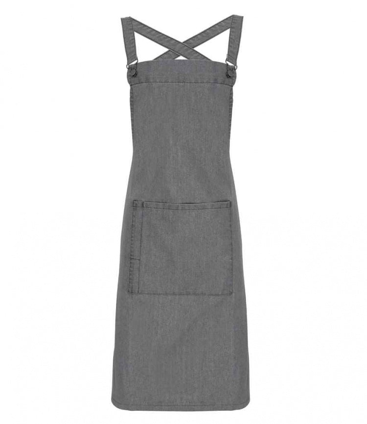 Premier PR129 Professional Cross Back Barista Bib Apron with Front Pocket