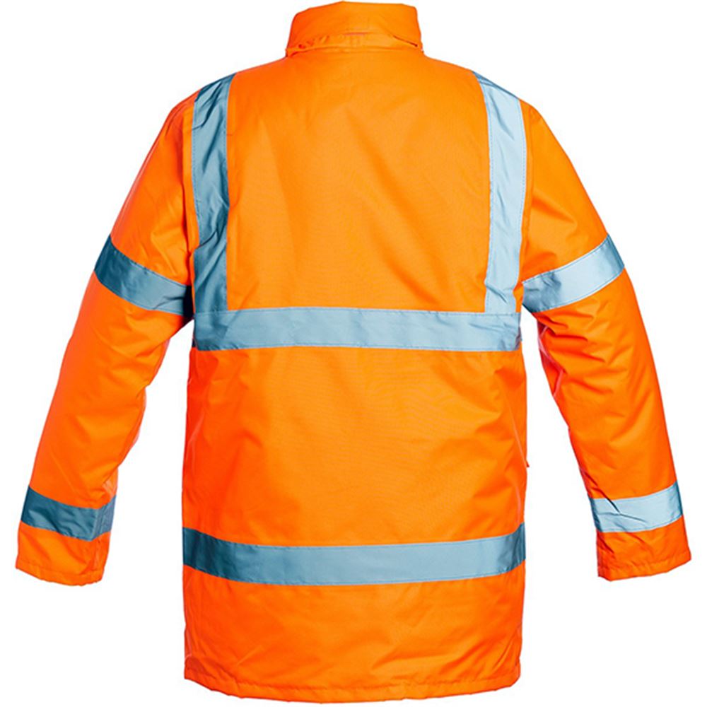 Blackrock Orange Padded Waterproof Hi-Vis Work Jacket with Reflective Tape