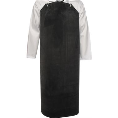 Heavy Duty Black Butyl Rubber Apron with Ties - Chemical Protection