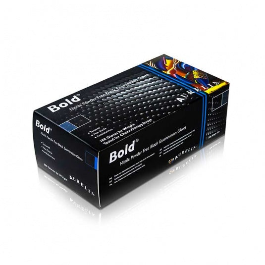 Aurelia Bold Black Nitrile Medical Grade Powder-Free Examination Gloves