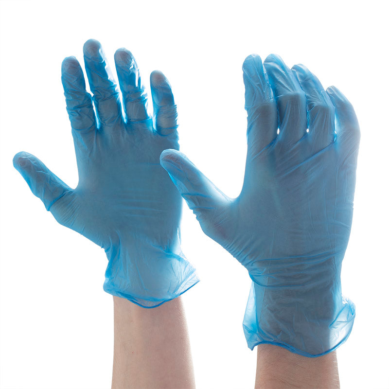 Aurelia Delight Blue Powder-Free Vinyl Food Safe Disposable Gloves