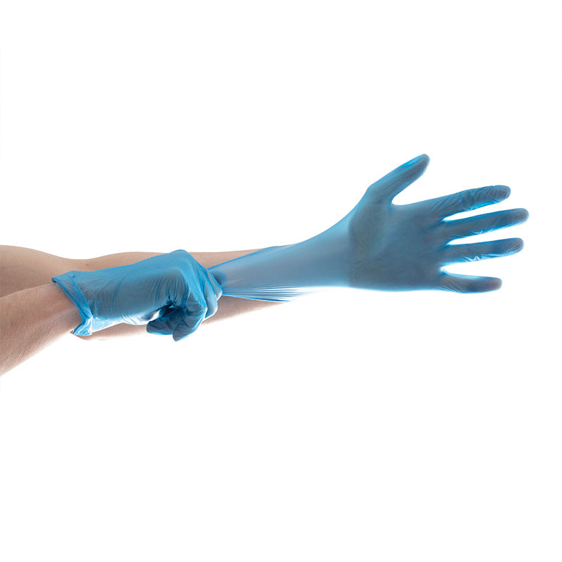 Aurelia Delight Blue Powder-Free Vinyl Food Safe Disposable Gloves