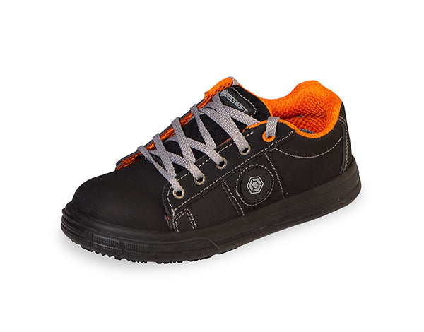 Beeswift CF18 Nubuck Leather S1P SRC Safety Sneaker Trainer Black Orange
