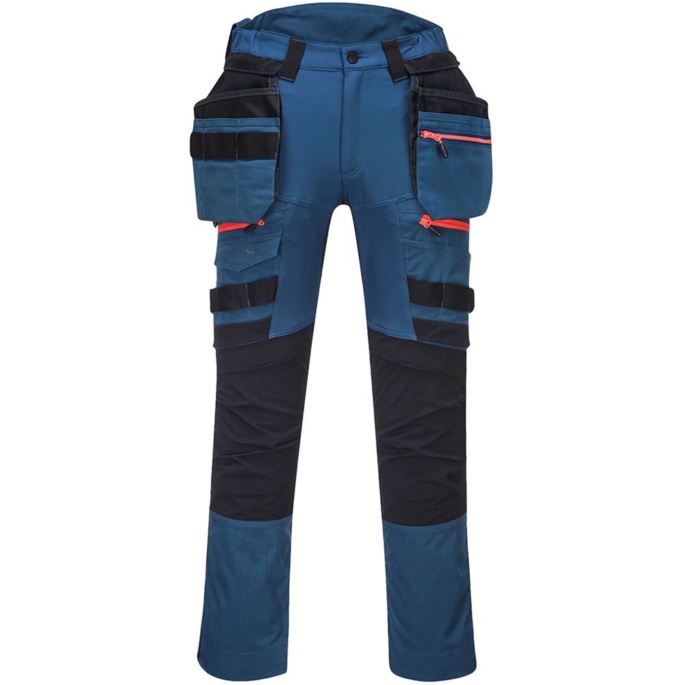 Portwest DX440 Metro Blue DX4 Stretch Work Trousers with Detachable Holster Pockets