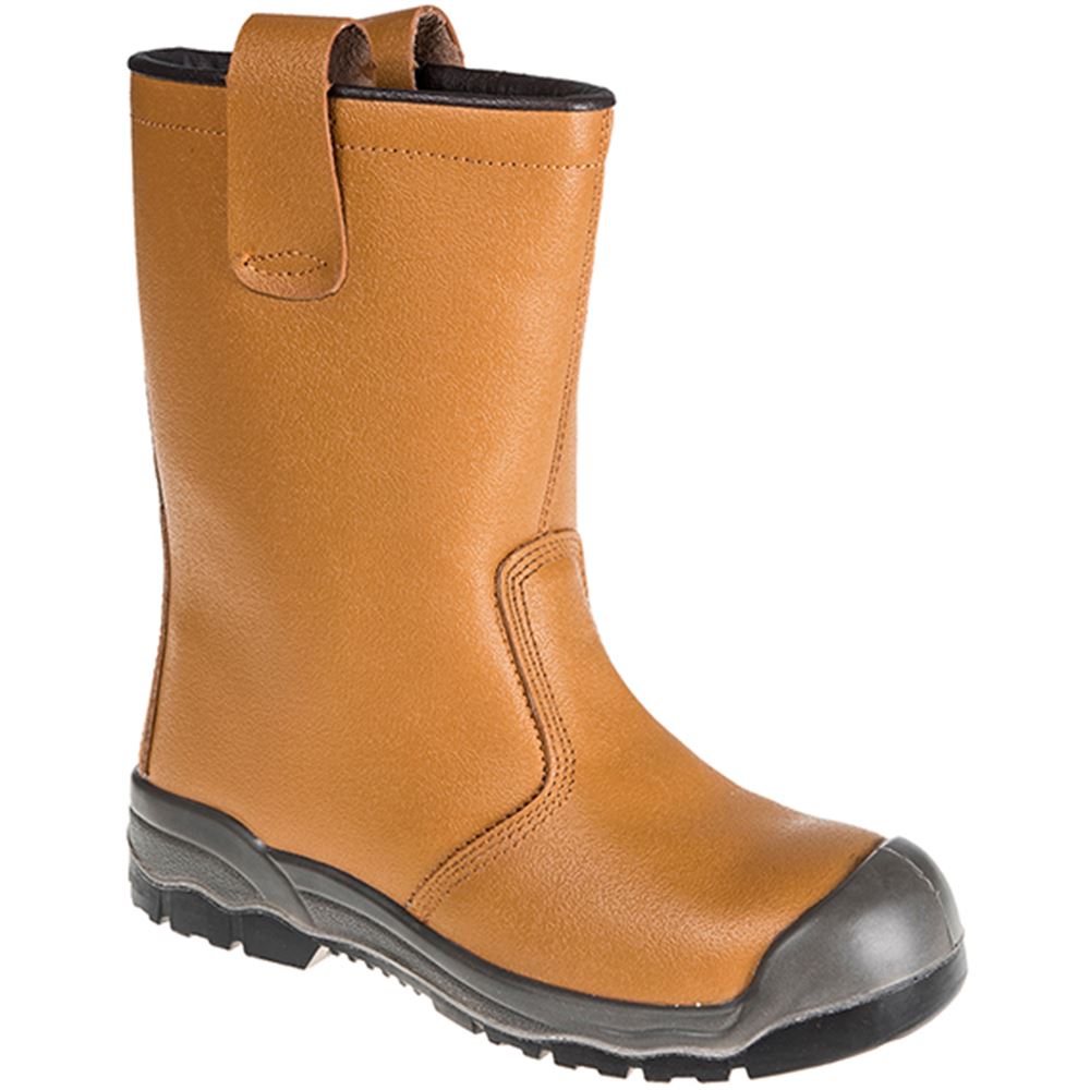 Portwest FW13 Steelite Tan Fur Lined Safety Rigger Boots S1P SRC