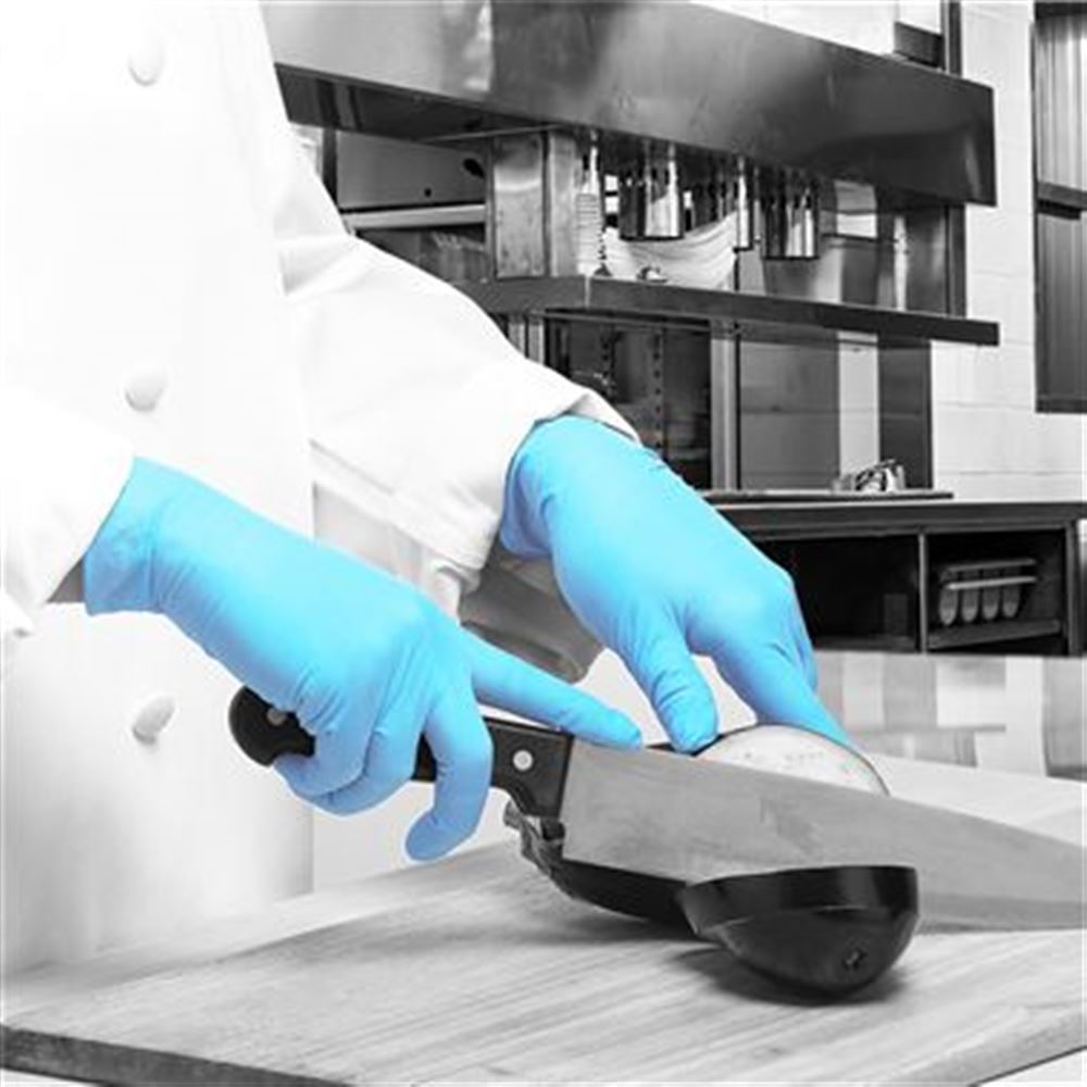 Polyco Bodyguards GL895 Blue Nitrile Powder Free Disposable Gloves (Box 100)