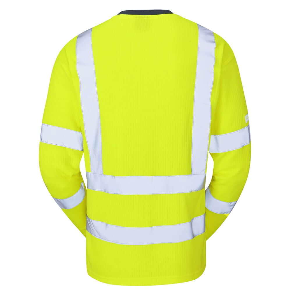 Leo Workwear Riverton EcoViz Class 3 Long Sleeve Hi-Vis Safety T-Shirt