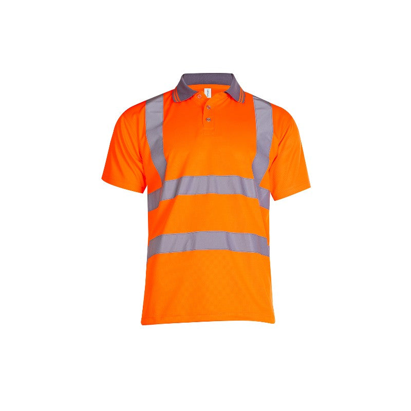 Uneek UC808 Hi-Vis Orange Railway Polo Shirt: Breathable Safety Workwear