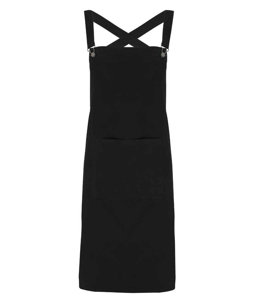 Premier PR129 Professional Cross Back Barista Bib Apron with Front Pocket