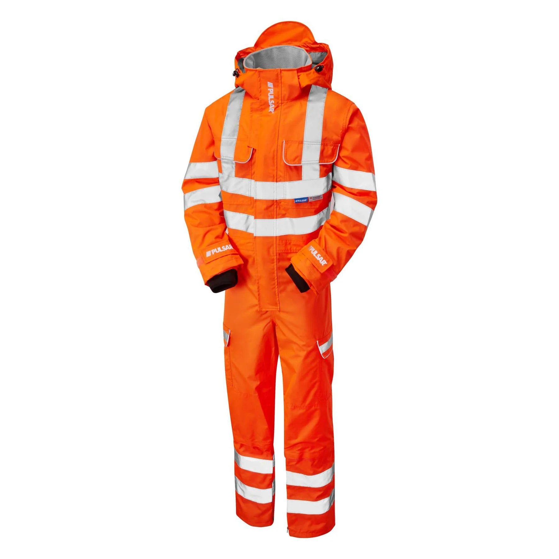 Pulsar PR505-R Rail Orange Recycled Waterproof Hi Vis Coverall