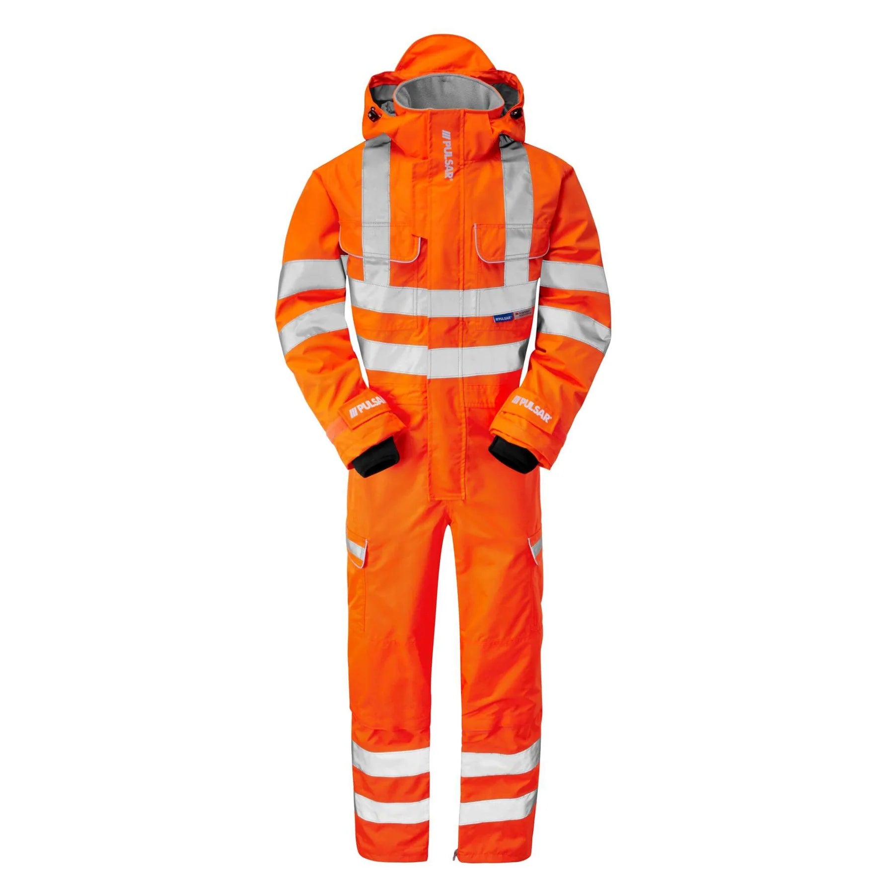 Pulsar PR505-R Rail Orange Recycled Waterproof Hi Vis Coverall