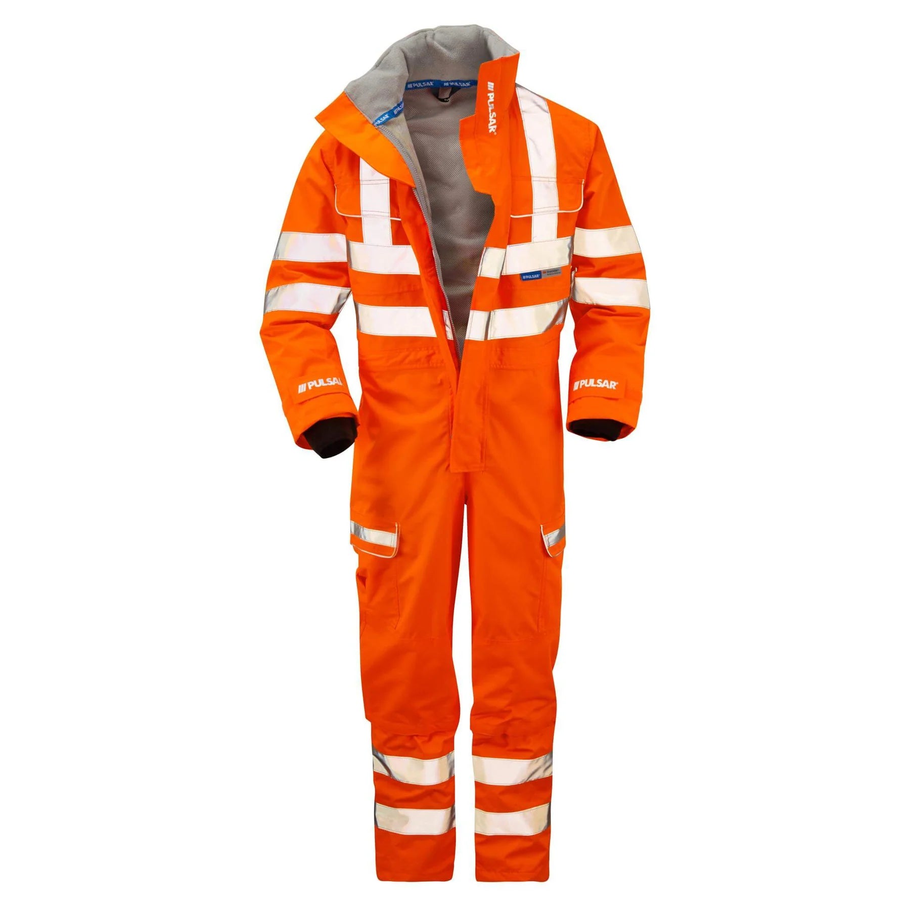 Pulsar PR505-R Rail Orange Recycled Waterproof Hi Vis Coverall