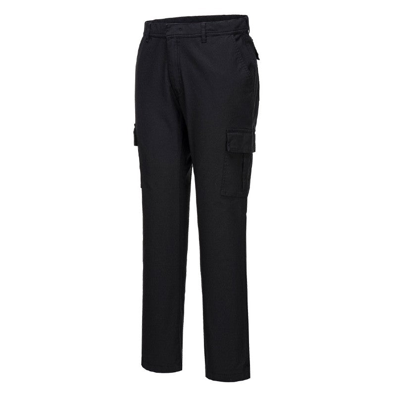 Portwest S231 Black Slim Fit Stretch Combat Work Trousers with Pockets