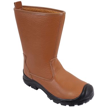 Safetec Exclusive Tan Rigger Safety Boots: Steel Toe Cap, SB-P SRC Rated