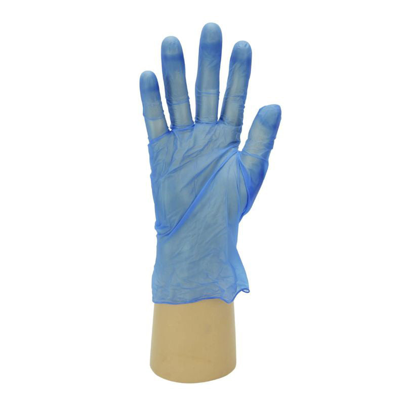 Shield2 GD13 Smooth Blue Powder-Free Disposable Vinyl Gloves (100 Pack)