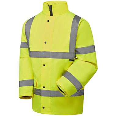 Supertouch Yellow Hi-Vis Padded Fleece Lined Waterproof Safety Parka Jacket