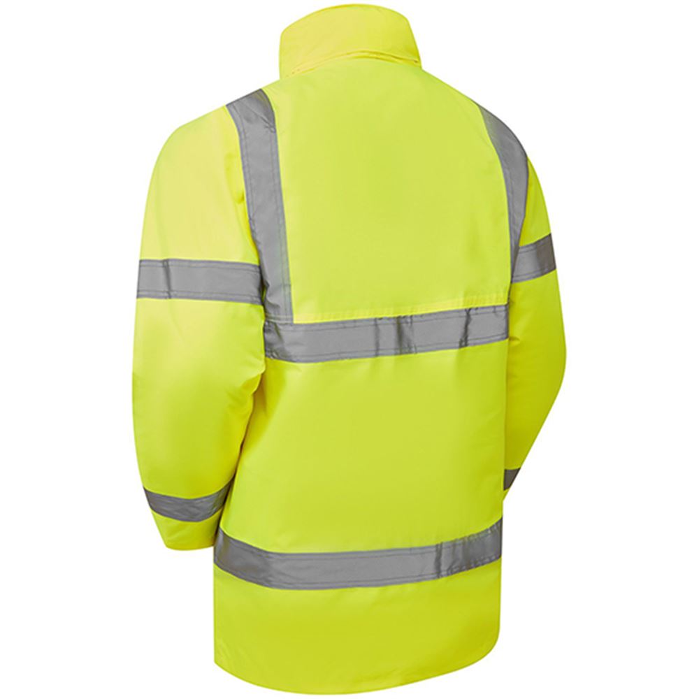 Supertouch Yellow Hi-Vis Padded Fleece Lined Waterproof Safety Parka Jacket