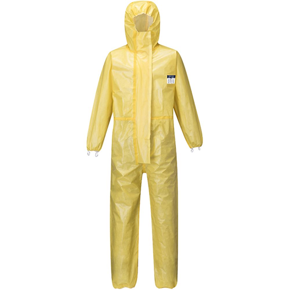 Portwest ST70 Yellow Biztex Type 3/4/5/6 Microporous Disposable Coverall