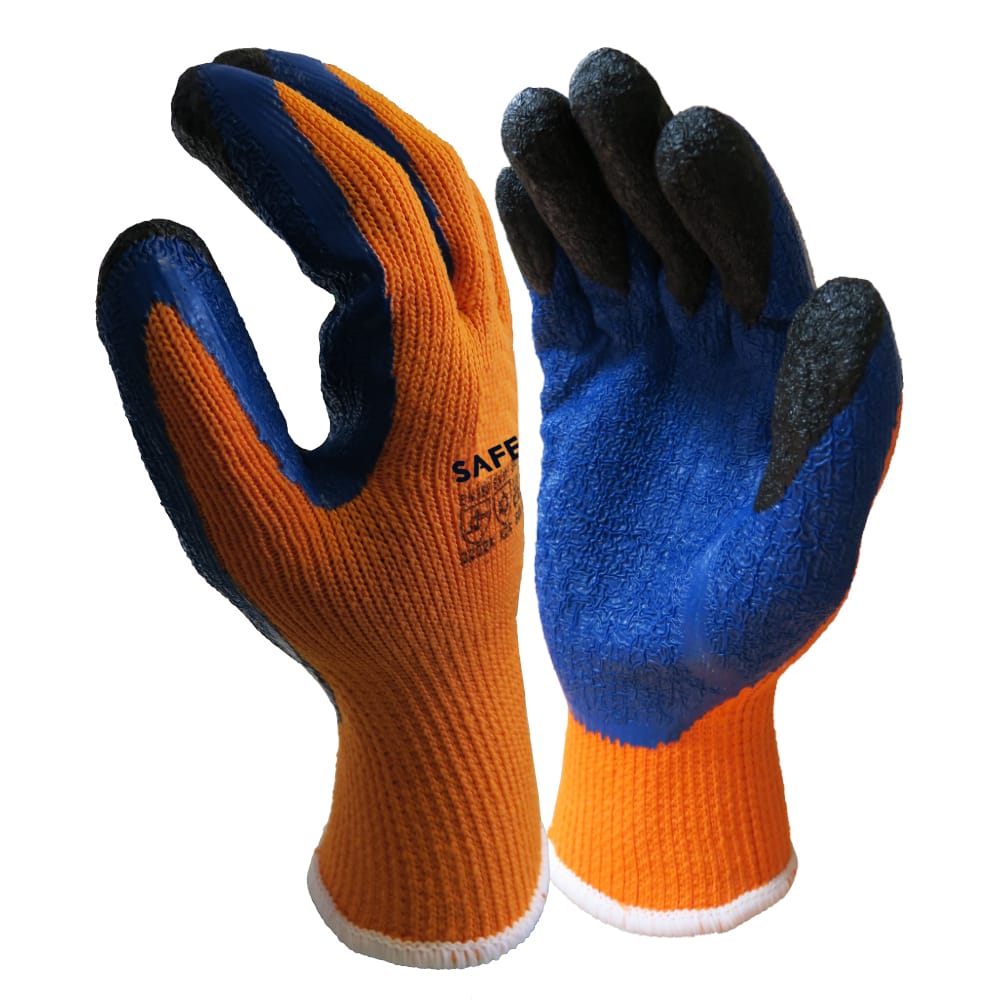 Hi Vis Latex Thermal Grip Glove Reinforced Tips