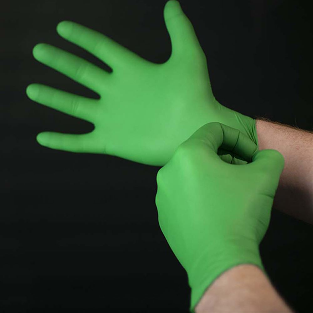 TraffiGlove TD04 Sustain Green Powder-Free Biodegradable Nitrile Disposable Gloves AQL1.5