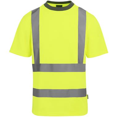 Regatta Pro Contract Yellow Hi-Vis T-Shirt, Wicking Micro-Mesh, EN ISO 20471 Class 2