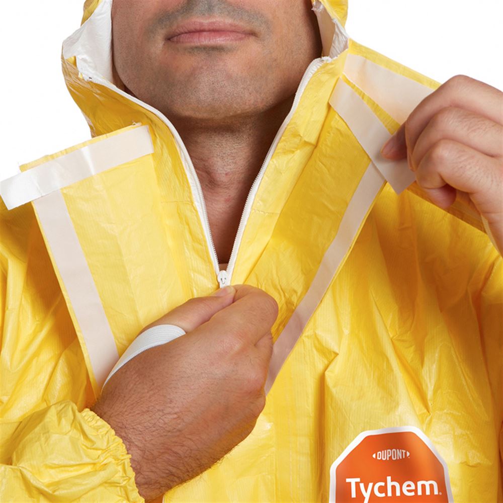 DuPont Tychem 2000C Yellow Hooded Disposable Chemical Protection Coverall