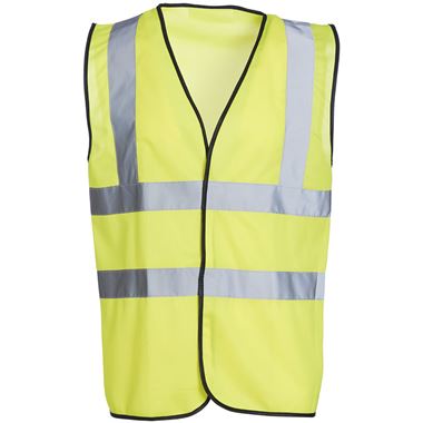 Safetec Yellow Hi-Visibility Safety Vest, EN ISO 20471 Class 2, Durable Workwear
