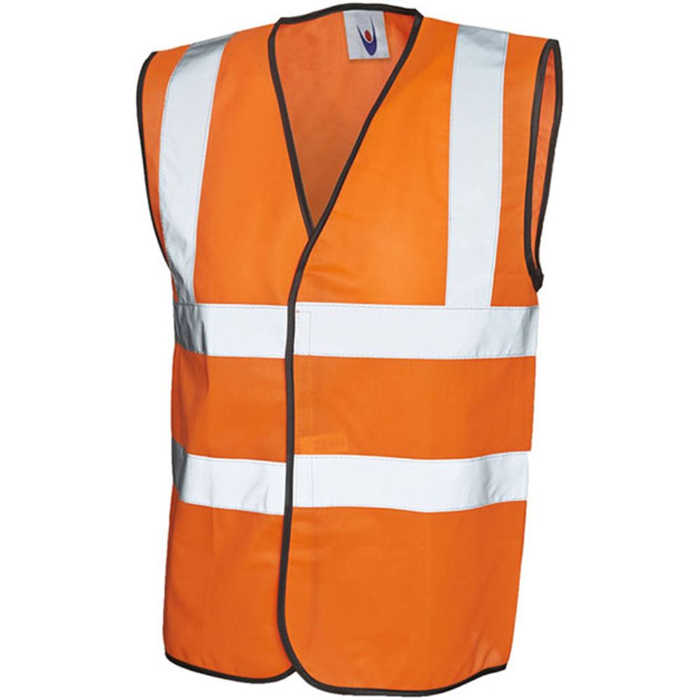 Uneek UN801 GO/RT 3279 Rail Orange High Visibility Safety Vest