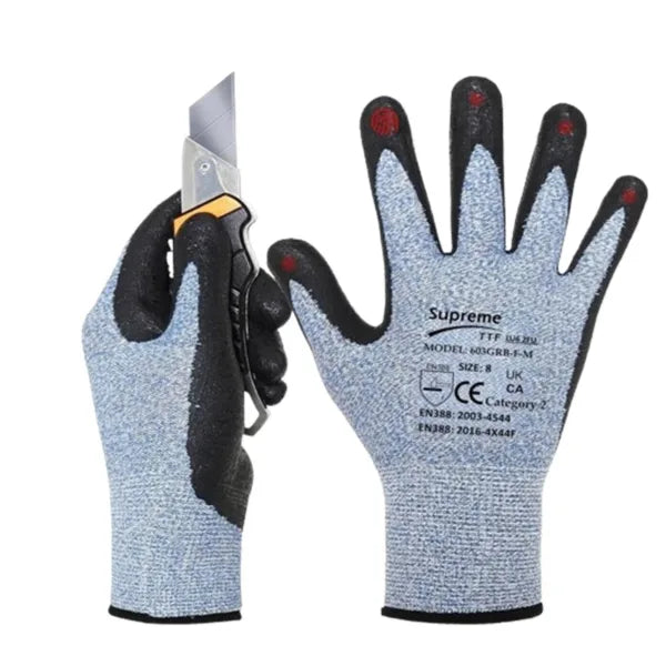 Cut Level F Mottled Blue Liner Cut Protection Glove