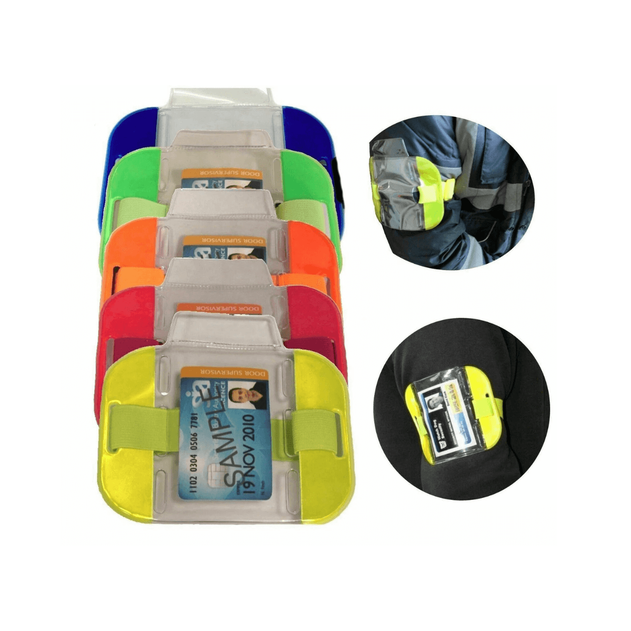 High Visibility Security Arm Band ID Badge Card Holder