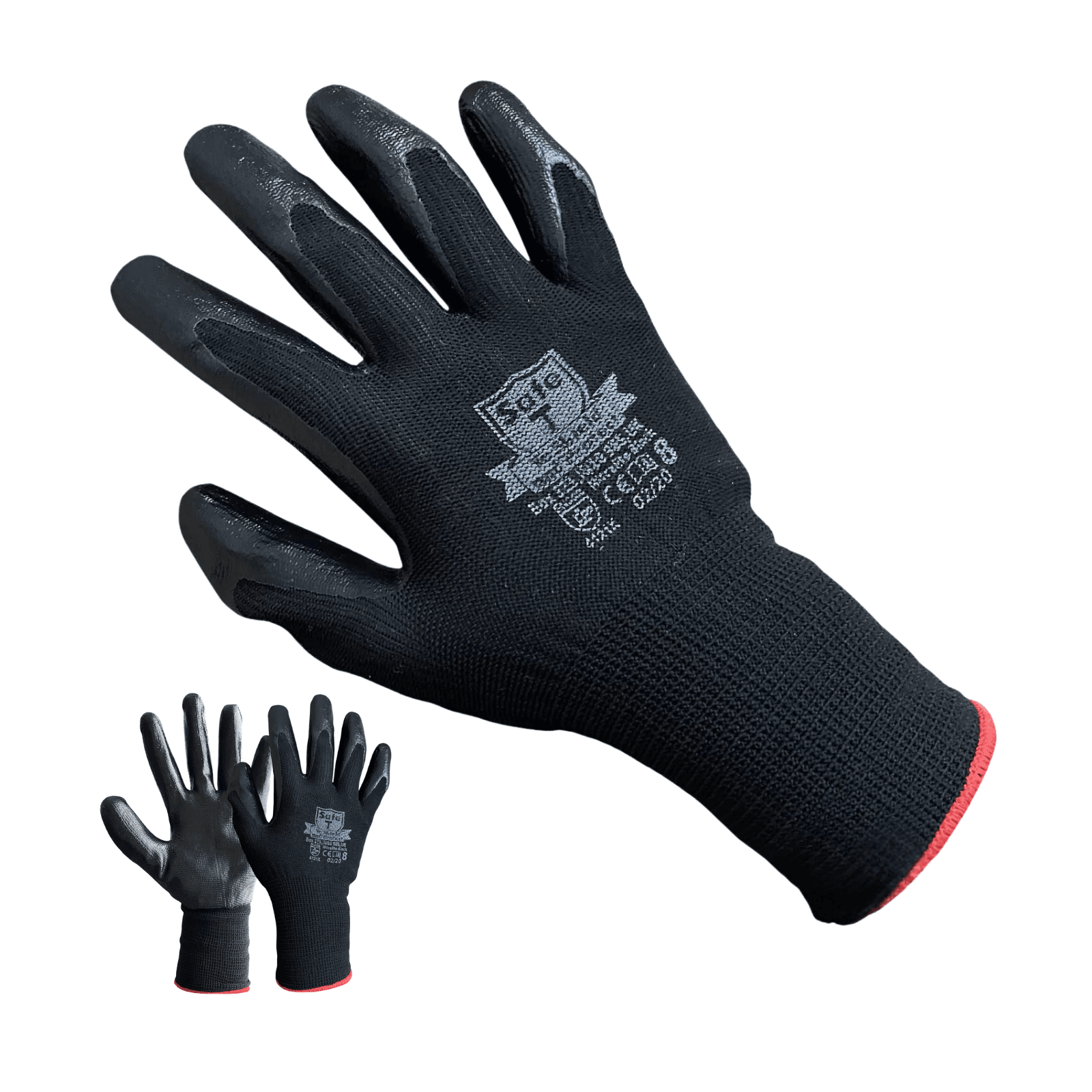 240 Pairs of Black Nitrile Coated Work Gloves