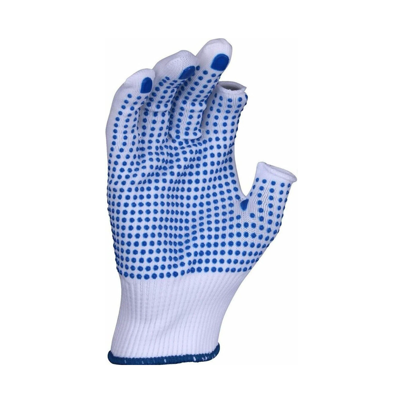 Polka Blue Dotted Three Digit Finger Cut Gloves