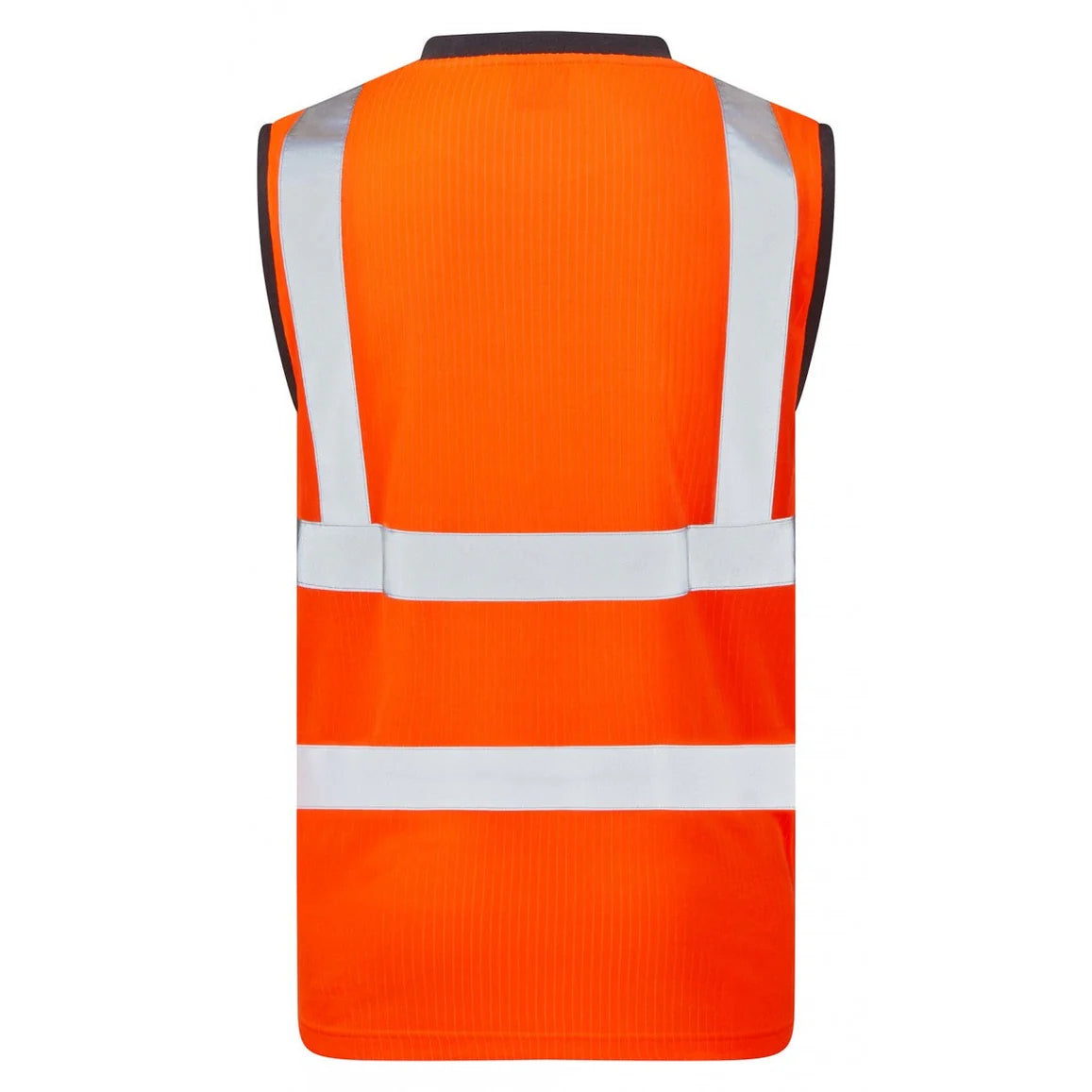 Leo Workwear Ashford Orange Comfort EcoViz Sleeveless Hi-Vis T-Shirt for Safety