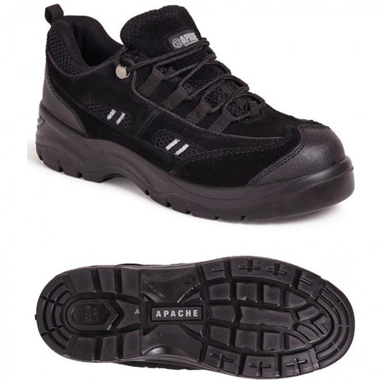Apache AP302SM Unisex Black Suede Safety Trainer with Steel Toe Cap