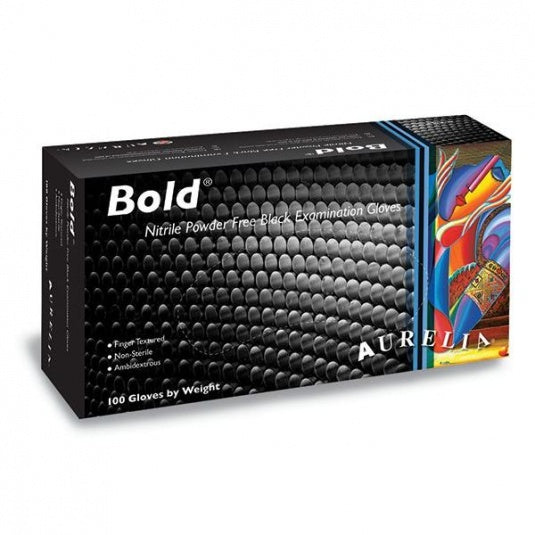 Aurelia Bold Black Nitrile Medical Grade Powder-Free Examination Gloves