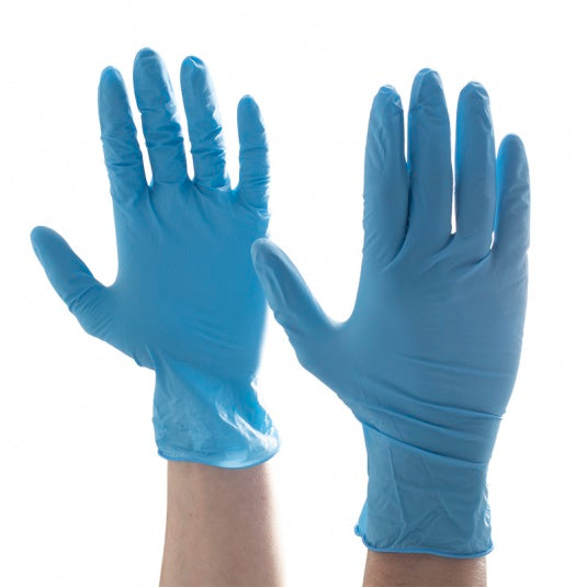 Aurelia Robust Blue Medical Nitrile Disposable Gloves, Powder-Free, Enhanced Grip