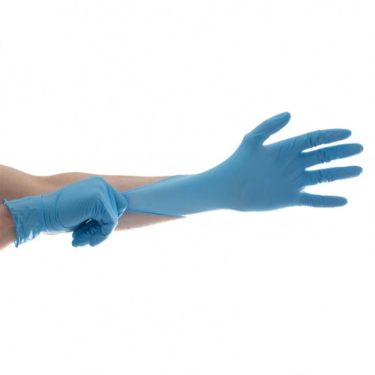 Aurelia Robust Blue Medical Nitrile Disposable Gloves, Powder-Free, Enhanced Grip