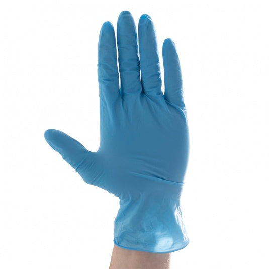 Aurelia Robust Blue Medical Nitrile Disposable Gloves, Powder-Free, Enhanced Grip