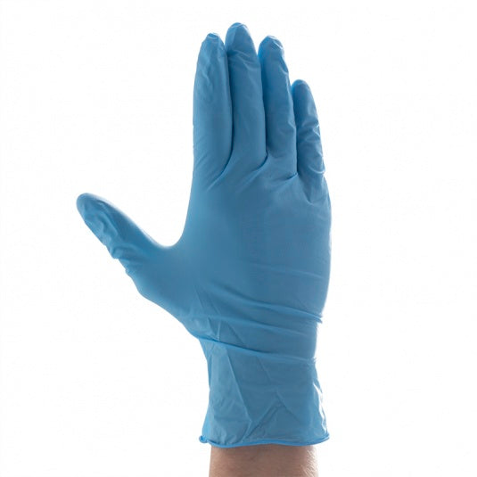 Aurelia Robust Blue Medical Nitrile Disposable Gloves, Powder-Free, Enhanced Grip