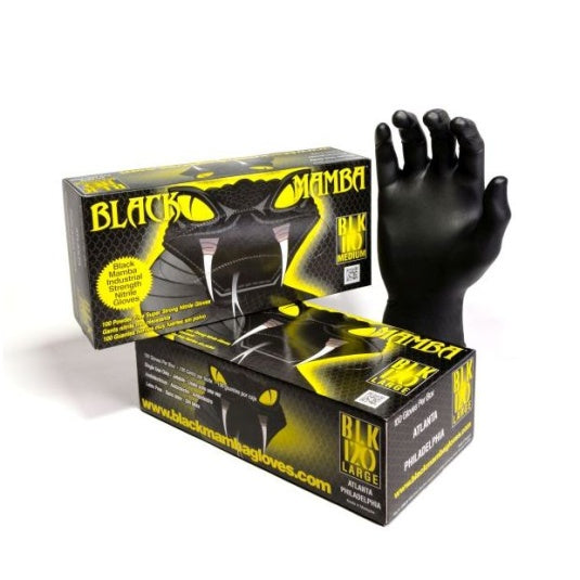 Black Mamba Tough Disposable Nitrile Gloves for Industrial Hand Protection