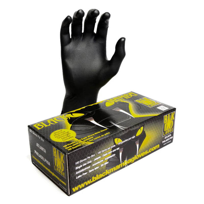 Black Mamba Tough Disposable Nitrile Gloves for Industrial Hand Protection