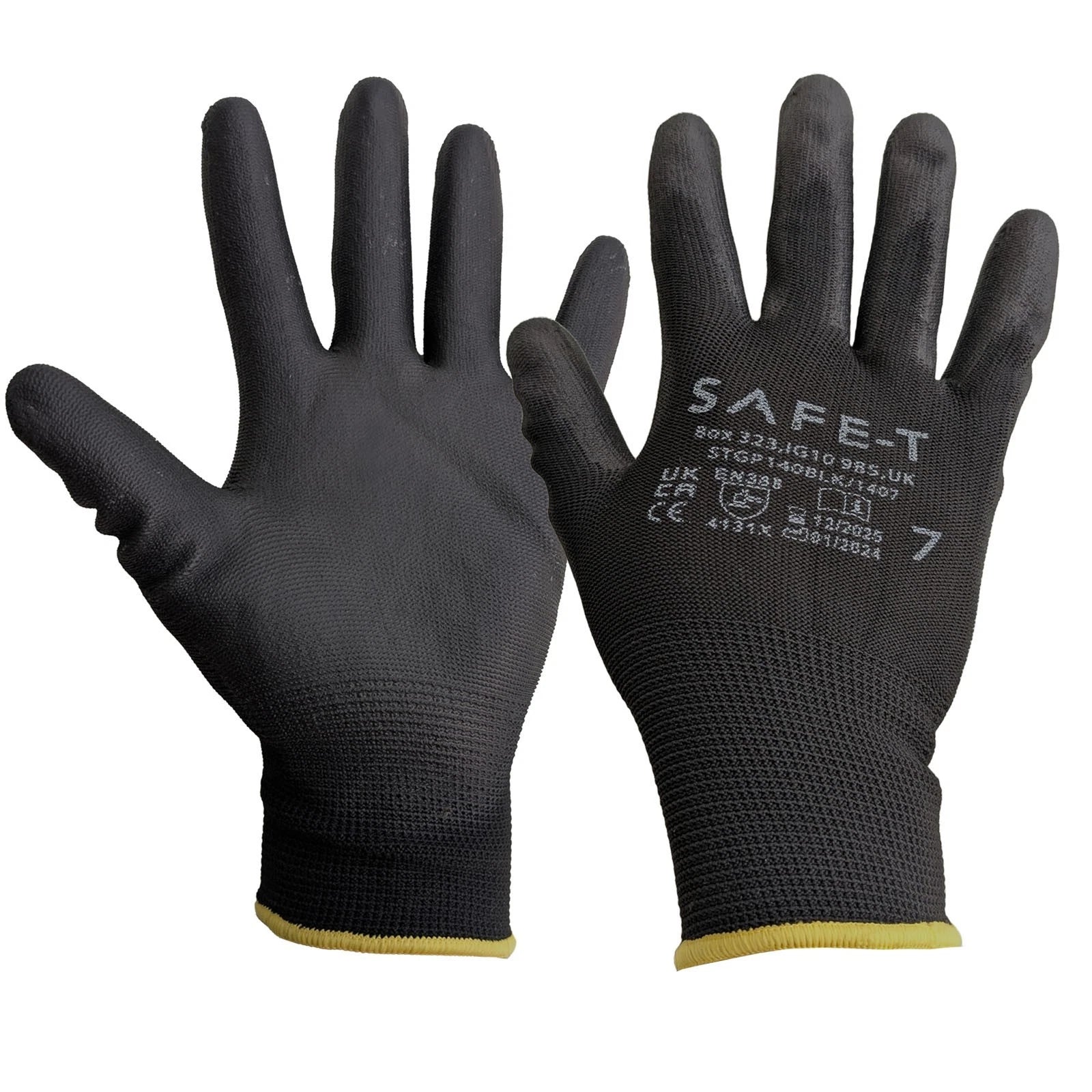 240 Pairs of Black PU Coated Work Gloves